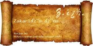 Zakariás Éda névjegykártya